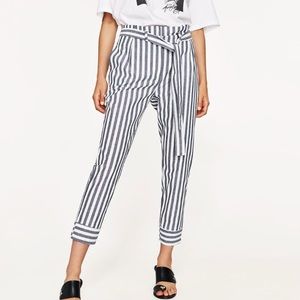 Zara Cropped Tie Waist Trouser
